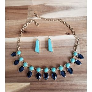 Max & Zoe blue and turquoise necklace and earrings